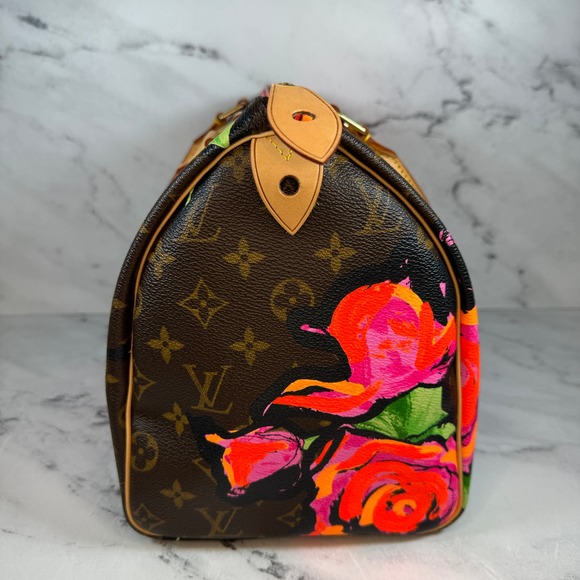 Louis Vuitton Monogram Roses Speedy 30 bag LV Vintage Flower Tote Sprouse Tote - Picture 7 of 16